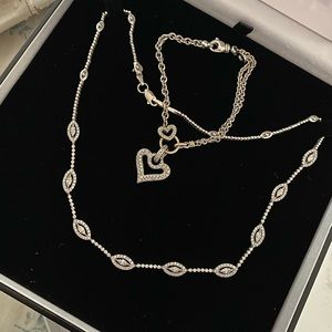 18k white gold diamond half tennis necklace